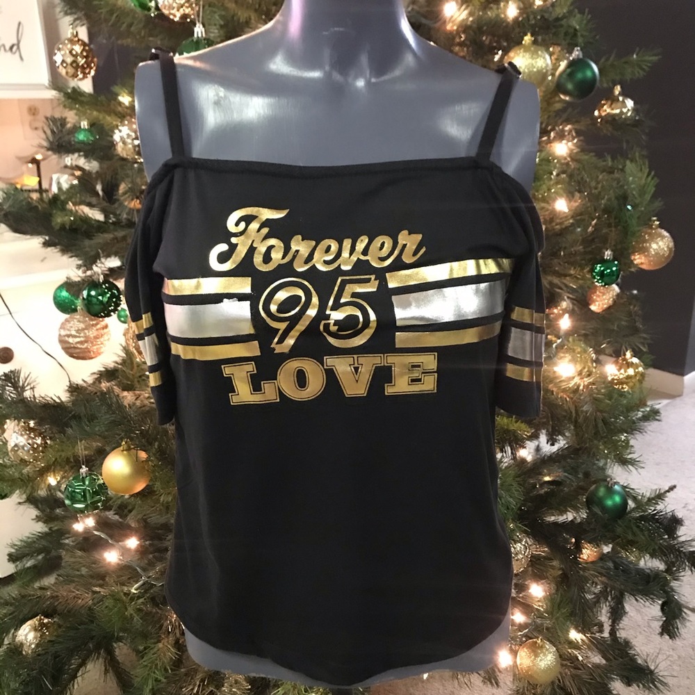 Black and gold top